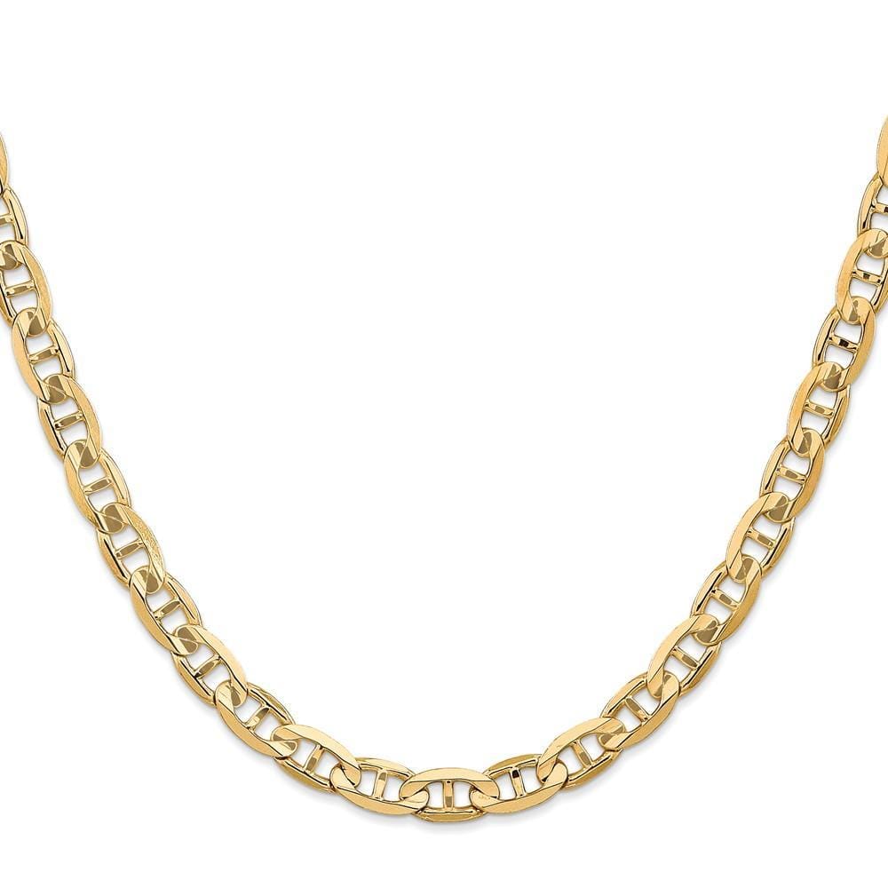 14k Yellow Gold 6.25mm Concave Anchor Chain