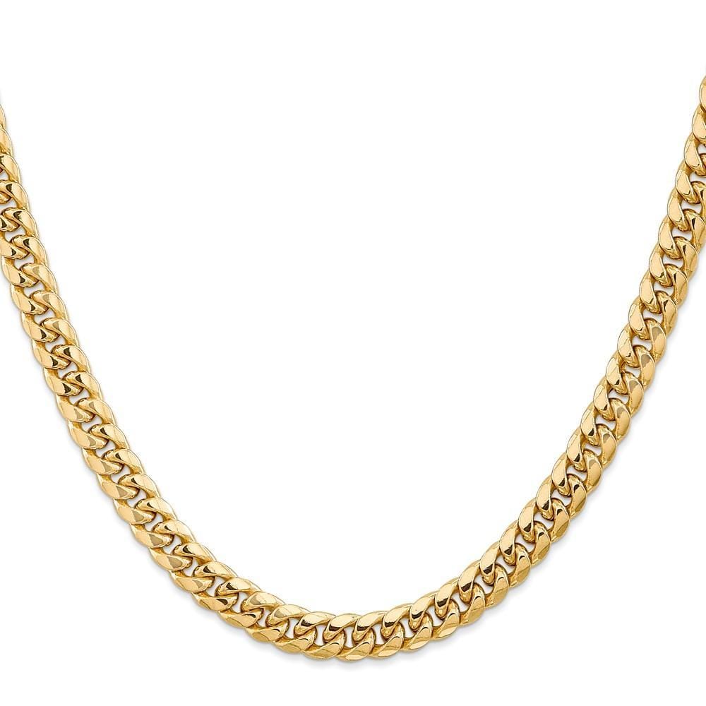 14k Yellow Gold 6.75mm Hollow Cuban Link Chain