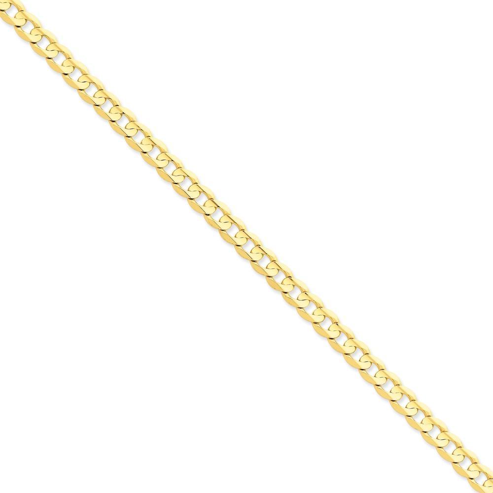 14k Yellow Gold 6.75mm Open Concave Curb Chain