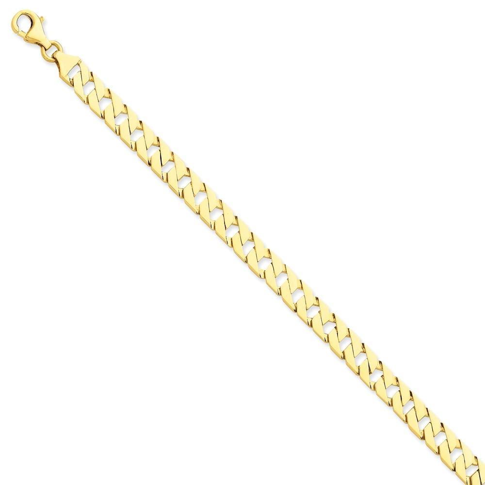 14k Yellow Gold 7.00-mm Fancy Curb Link Chain