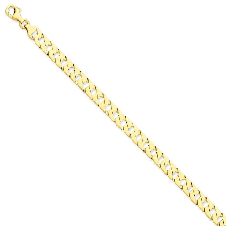 14k Yellow Gold 7.00-mm Fancy Curb Link Chain