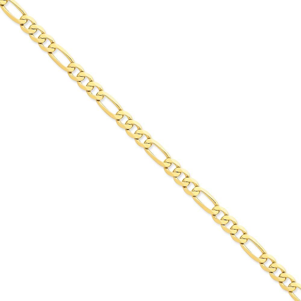 14k Yellow Gold 7.00-mm Flat Solid Figaro Chain