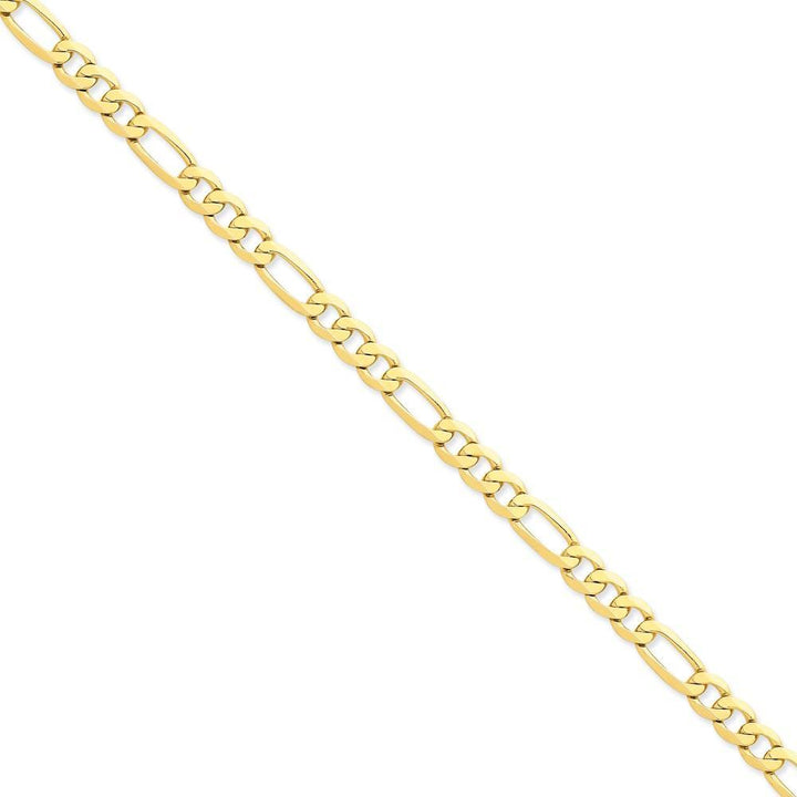 14k Yellow Gold 7.00-mm Flat Solid Figaro Chain