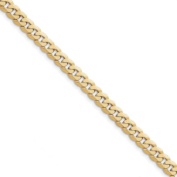 14k Yellow Gold 7.25mm Flat Beveled Curb Chain