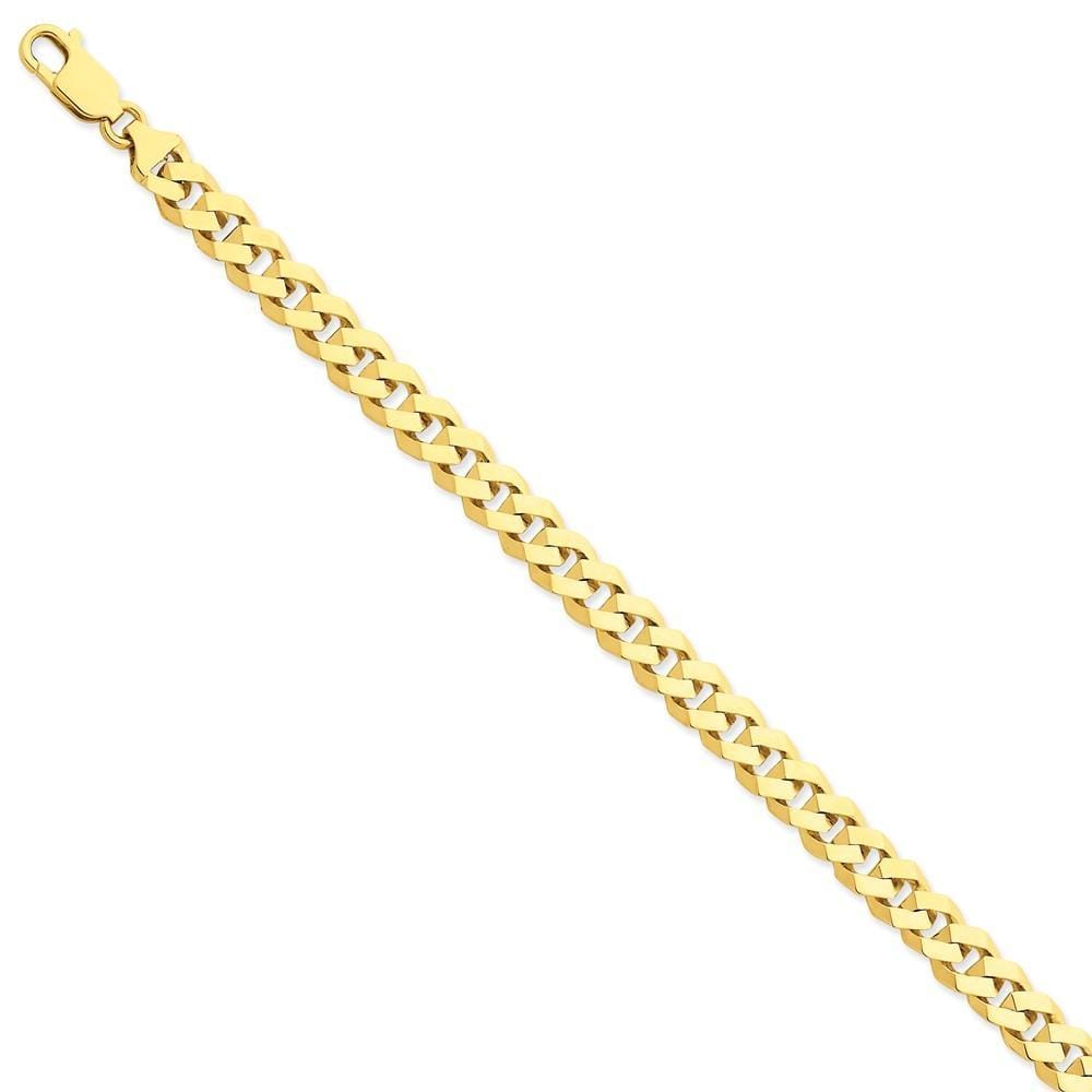 14k Yellow Gold 8.00-mm Fancy Curb Link Chain