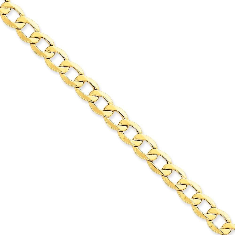 14k Yellow Gold 8.00m Semi Solid Curb Link Chain