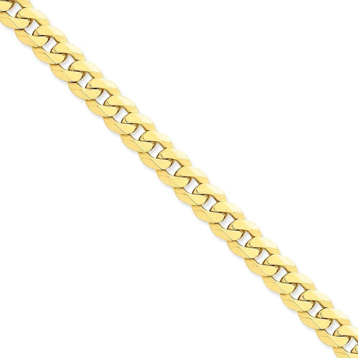 14k Yellow Gold 9.50mm Flat Beveled Curb Chain