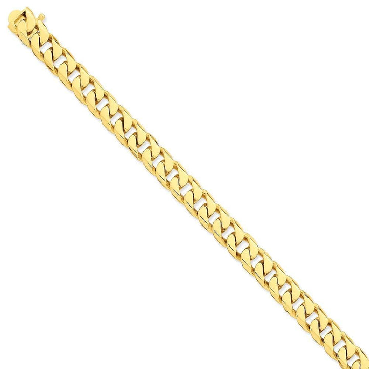 14k Yellow Gold 9.80mm Flat Beveled Curb Chain