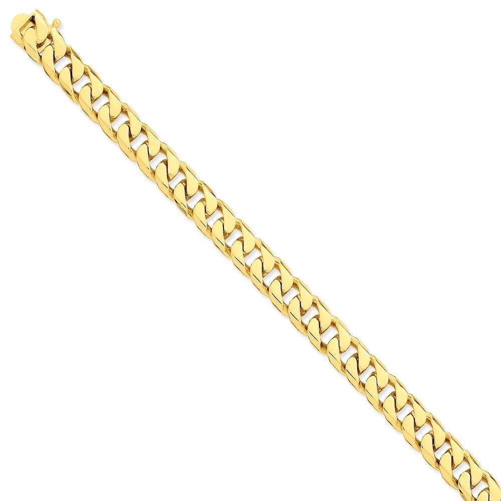 14k Yellow Gold 9.80mm Flat Beveled Curb Chain