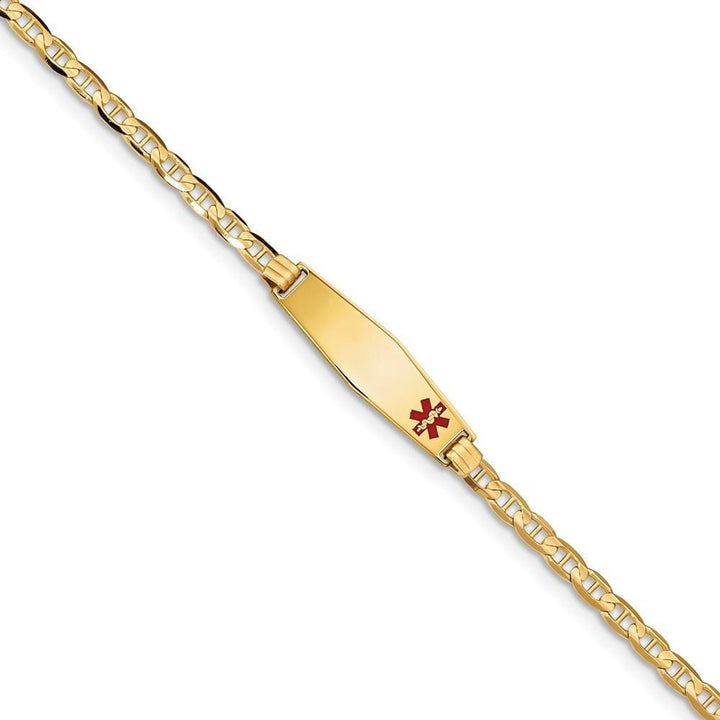 14K Yellow Gold Anchor Link Medical ID Bracelet