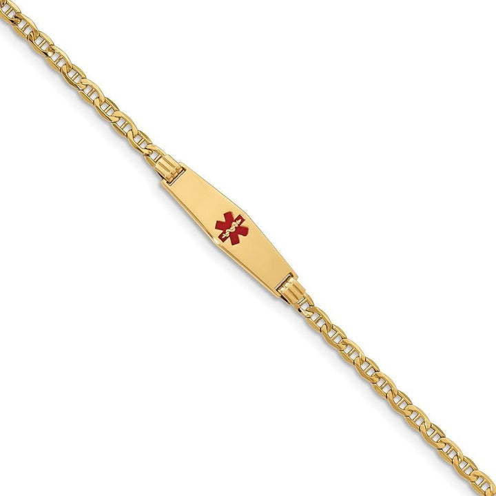 14K Yellow Gold Anchor Link Medical ID Bracelet