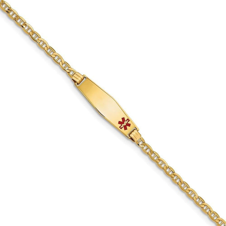 14K Yellow Gold Anchor Link Medical ID Bracelet