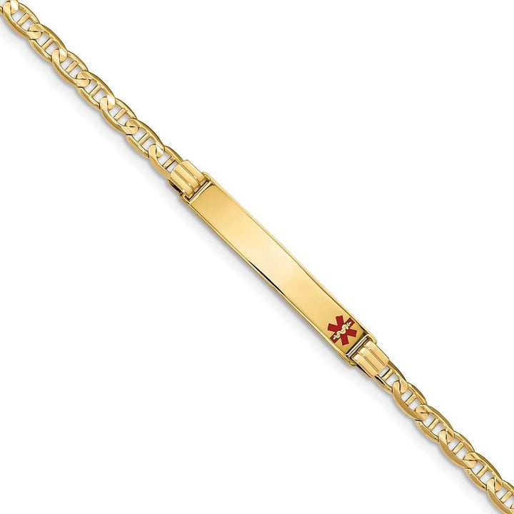 14K Yellow Gold Anchor Link Medical ID Bracelet