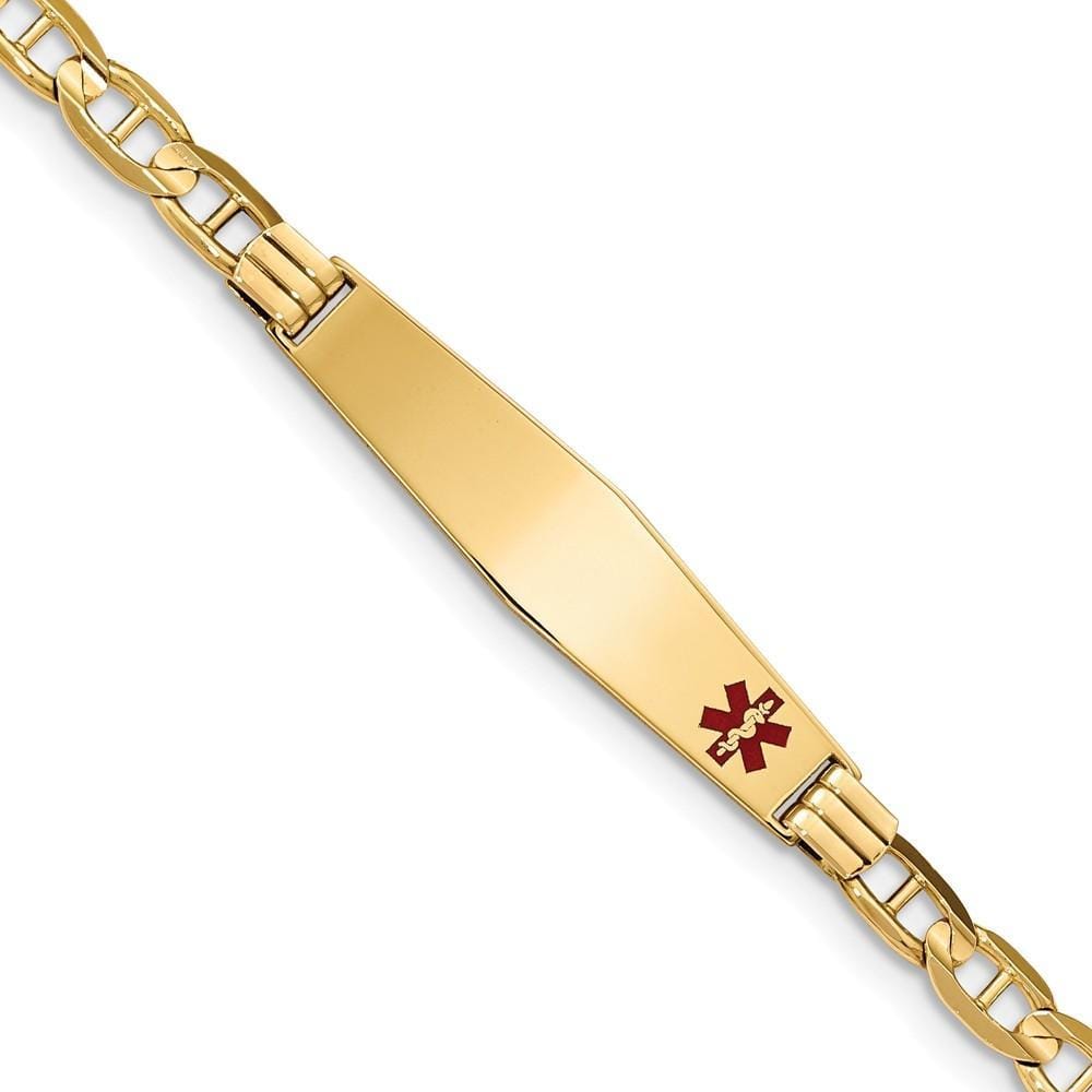 14K Yellow Gold Anchor Link Medical ID Bracelet