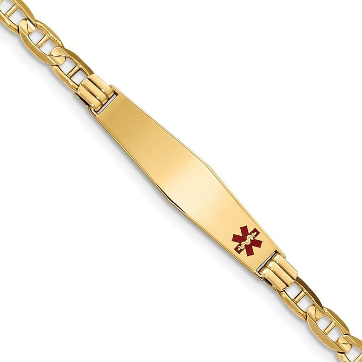 14K Yellow Gold Anchor Link Medical ID Bracelet