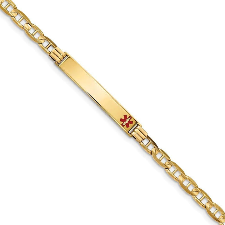 14K Yellow Gold Anchor Link Medical ID Bracelet