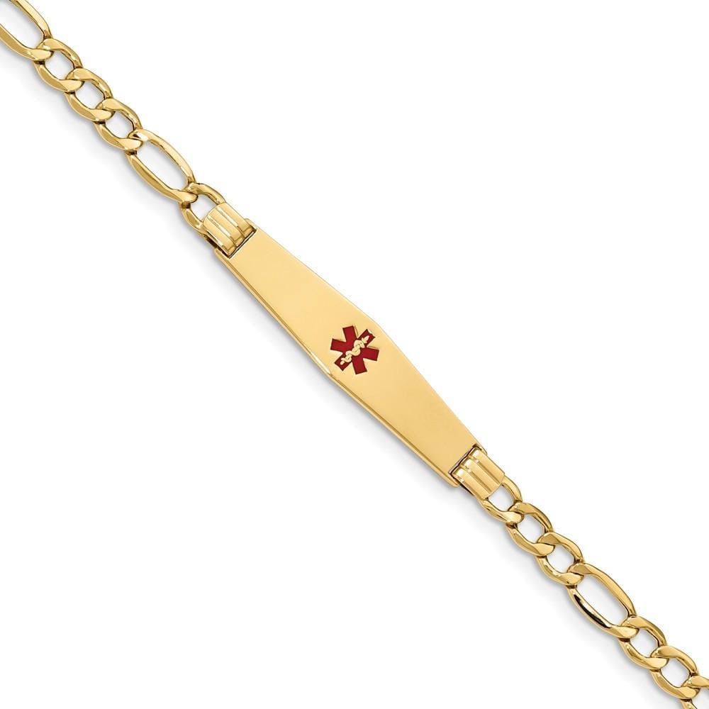 14K Yellow Gold Anchor Link Medical ID Bracelet