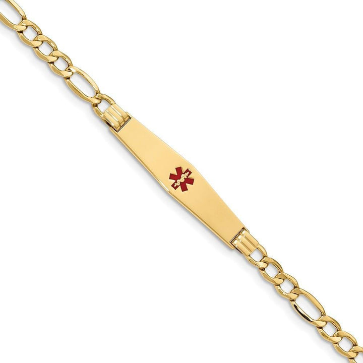 14K Yellow Gold Anchor Link Medical ID Bracelet
