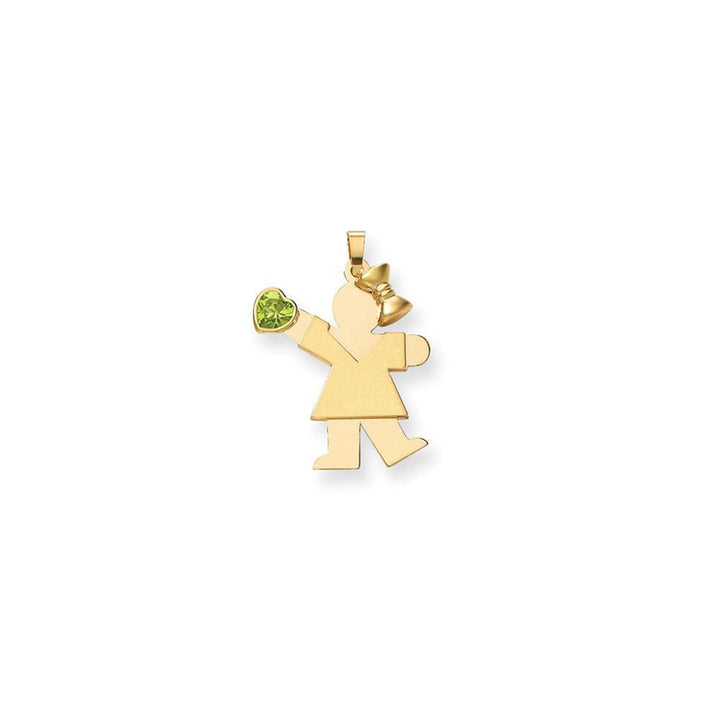 14k Yellow Gold Aug. Birthstone Kiss Girl Charm