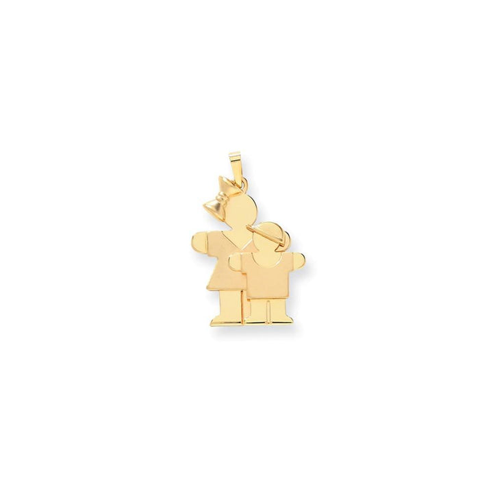 14k Yellow Gold Big Sister/Little Boy Hugs Charm