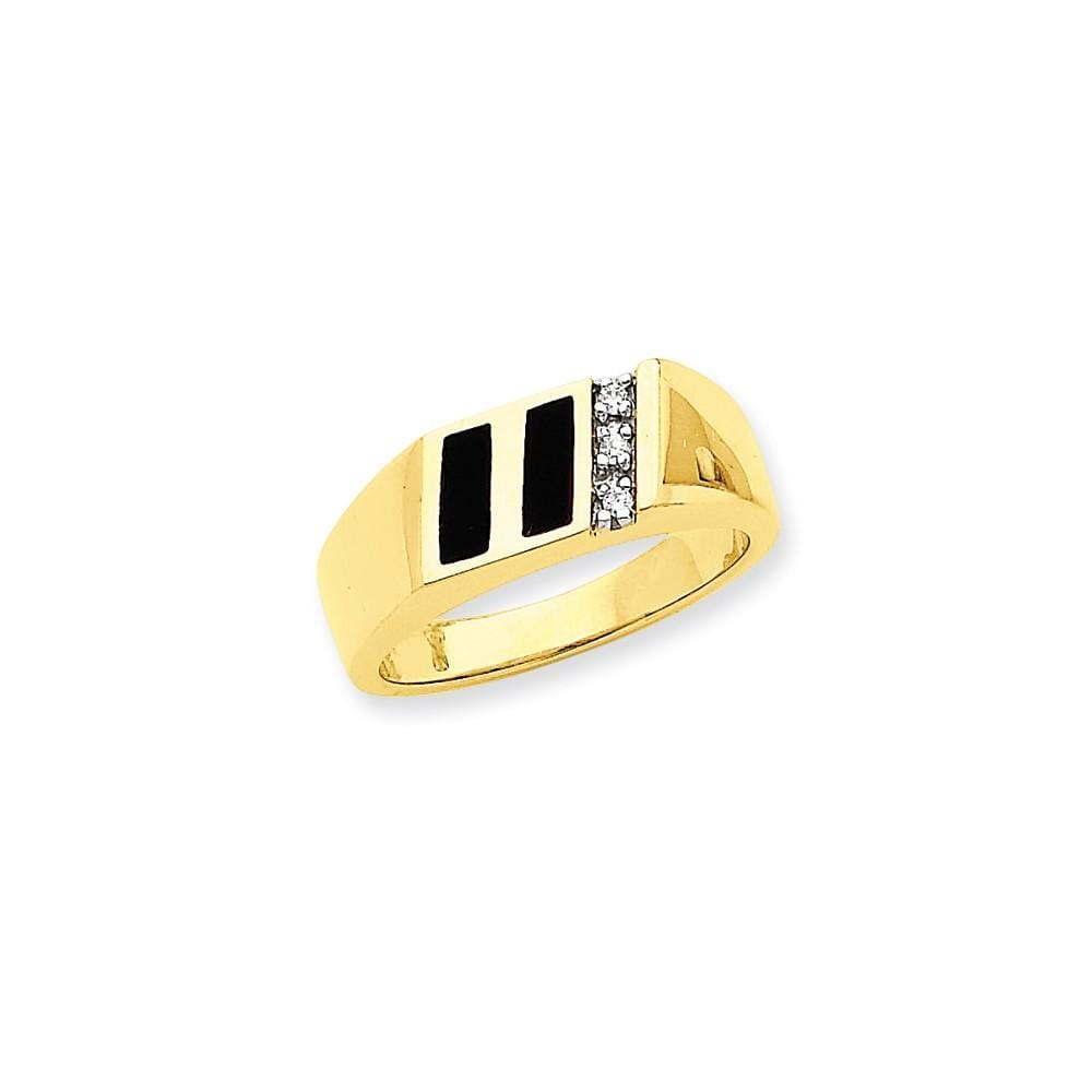 14k Yellow Gold Casted Men's 1/20ct. Diamond Ring