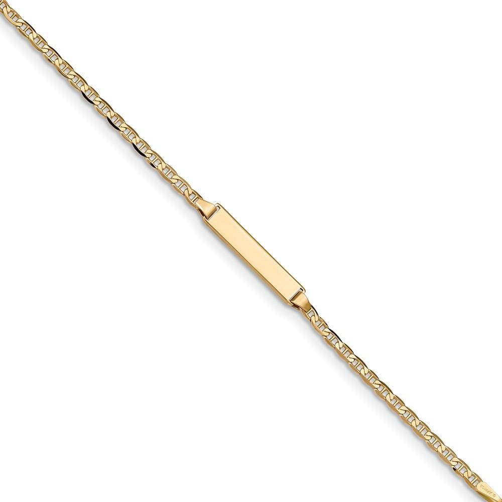 14K Yellow Gold Childrens Anchor ID Bracelet