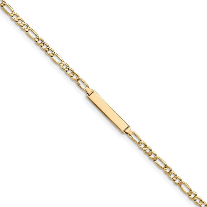 14K Yellow Gold Childrens Figaro ID Bracelet