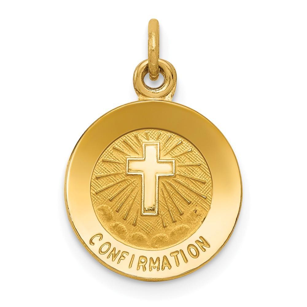 14k Yellow Gold Confirmation Medal Pendant.