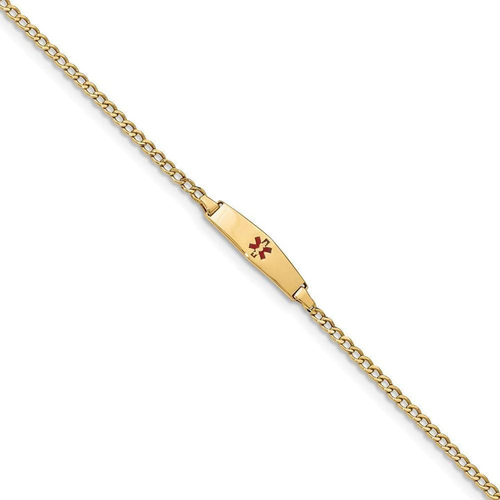 14K Yellow Gold Cuban Childrens ID Bracelet