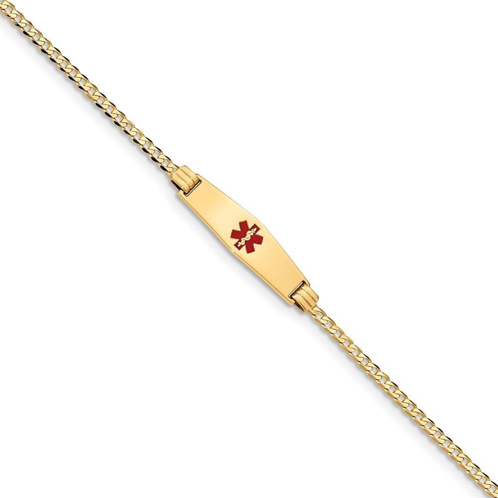 14K Yellow Gold Curb Link Medical ID Bracelet