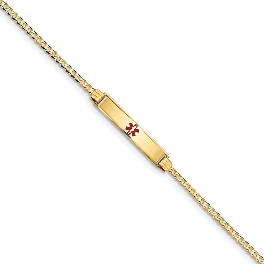 14K Yellow Gold Curb Link Medical ID Bracelet