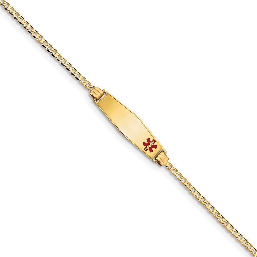 14K Yellow Gold Curb Link Medical ID Bracelet