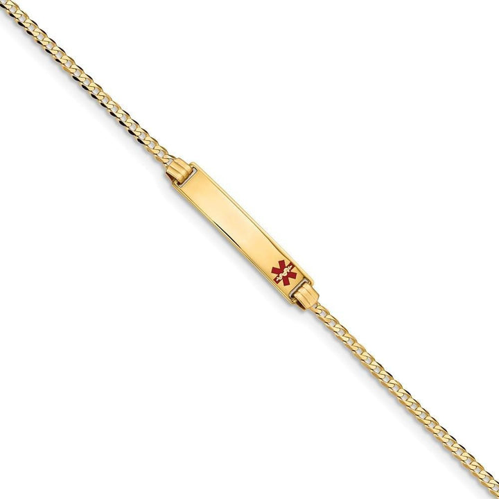 14K Yellow Gold Curb Link Medical ID Bracelet