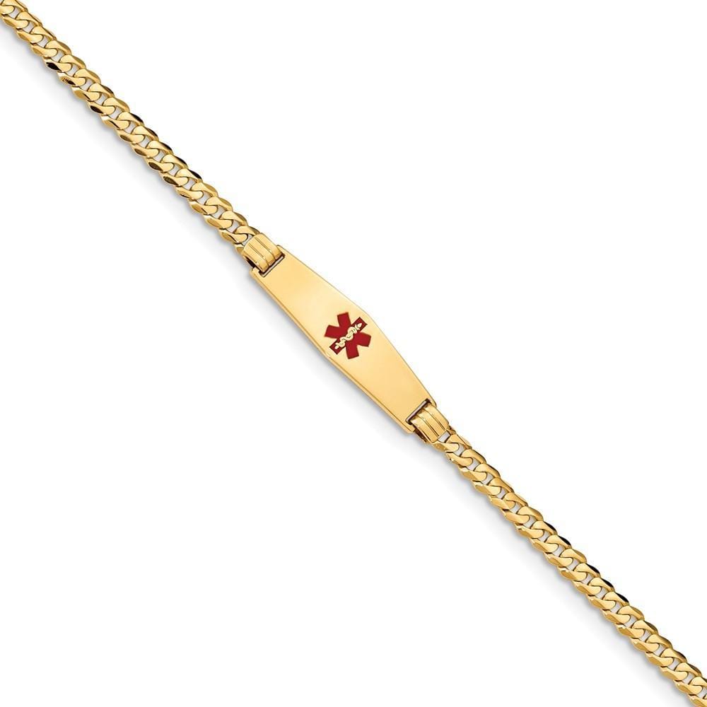 14K Yellow Gold Curb Link Medical ID Bracelet