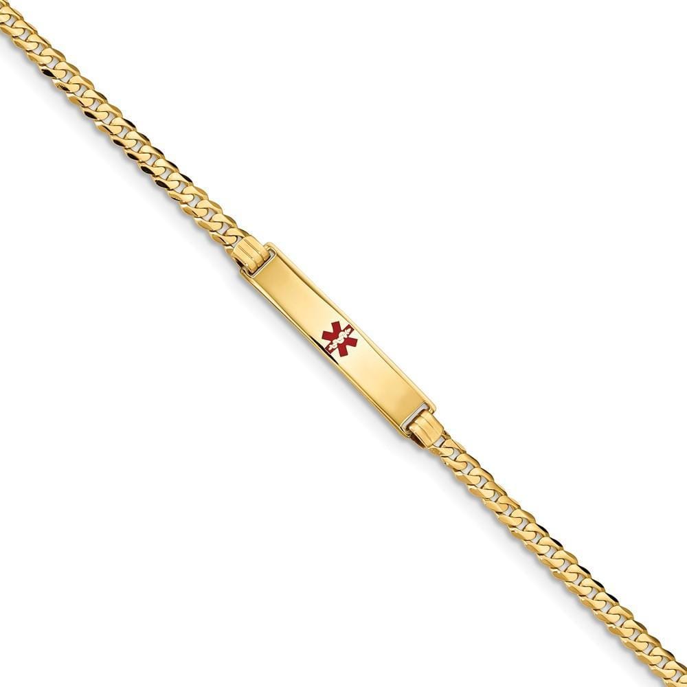 14K Yellow Gold Curb Link Medical ID Bracelet