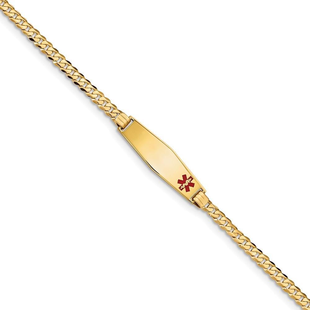 14K Yellow Gold Curb Link Medical ID Bracelet