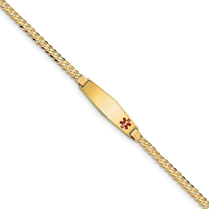 14K Yellow Gold Curb Link Medical ID Bracelet