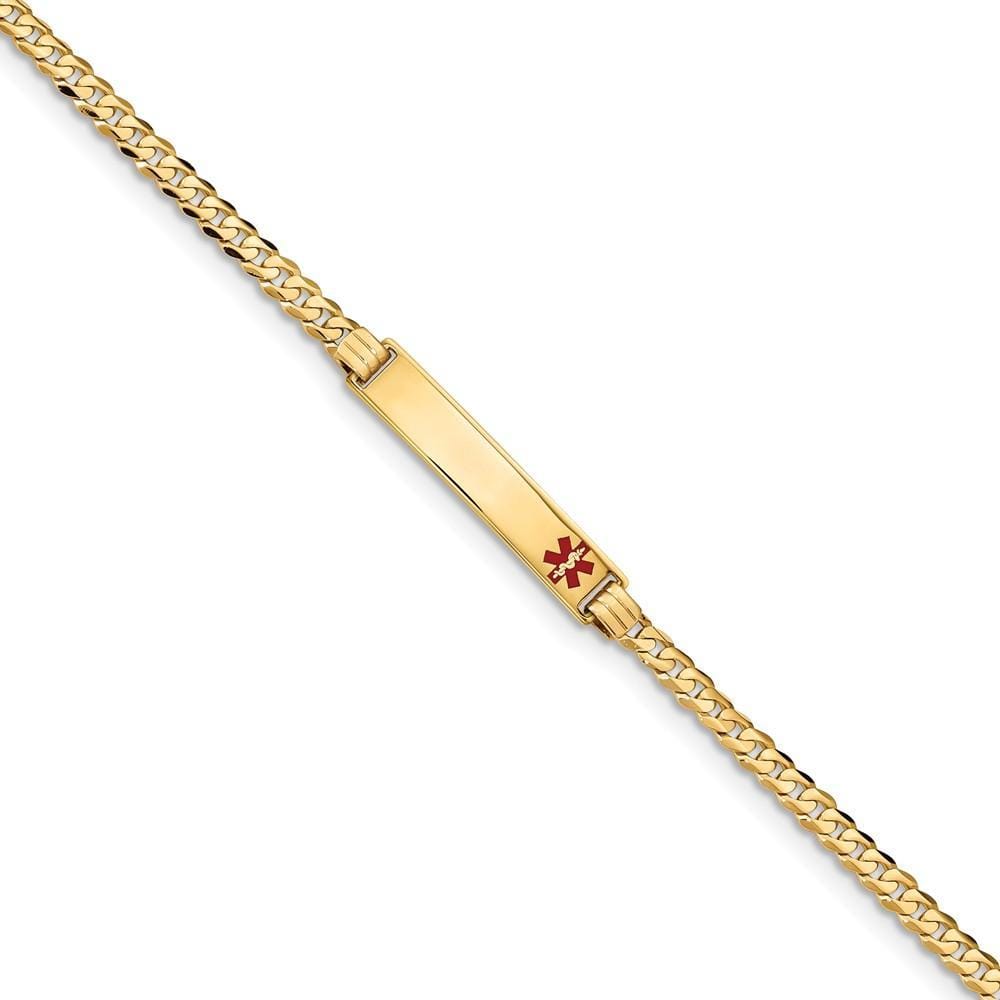 14K Yellow Gold Curb Link Medical ID Bracelet