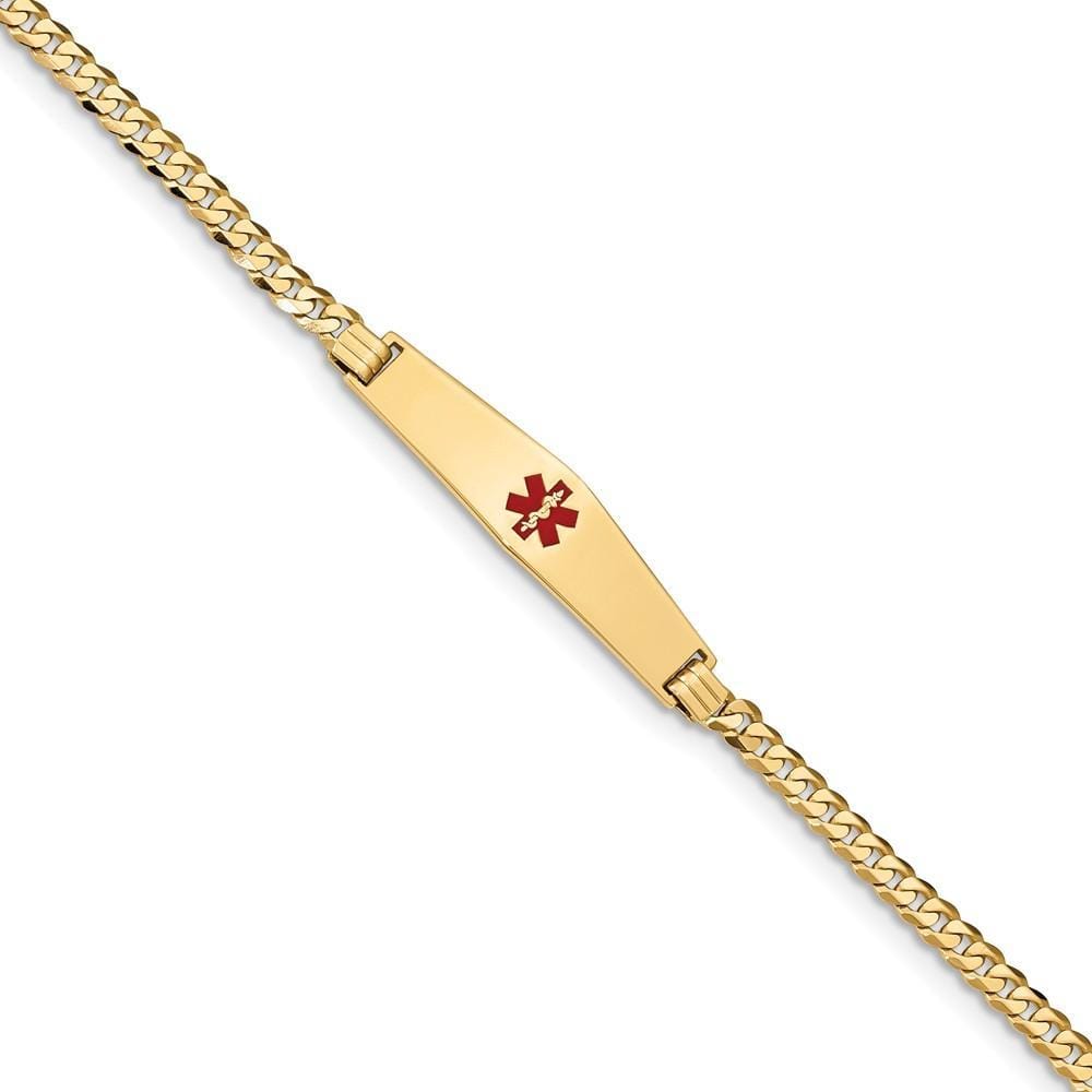 14K Yellow Gold Curb Link Medical ID Bracelet