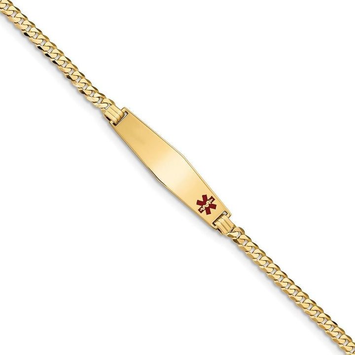 14K Yellow Gold Curb Link Medical ID Bracelet