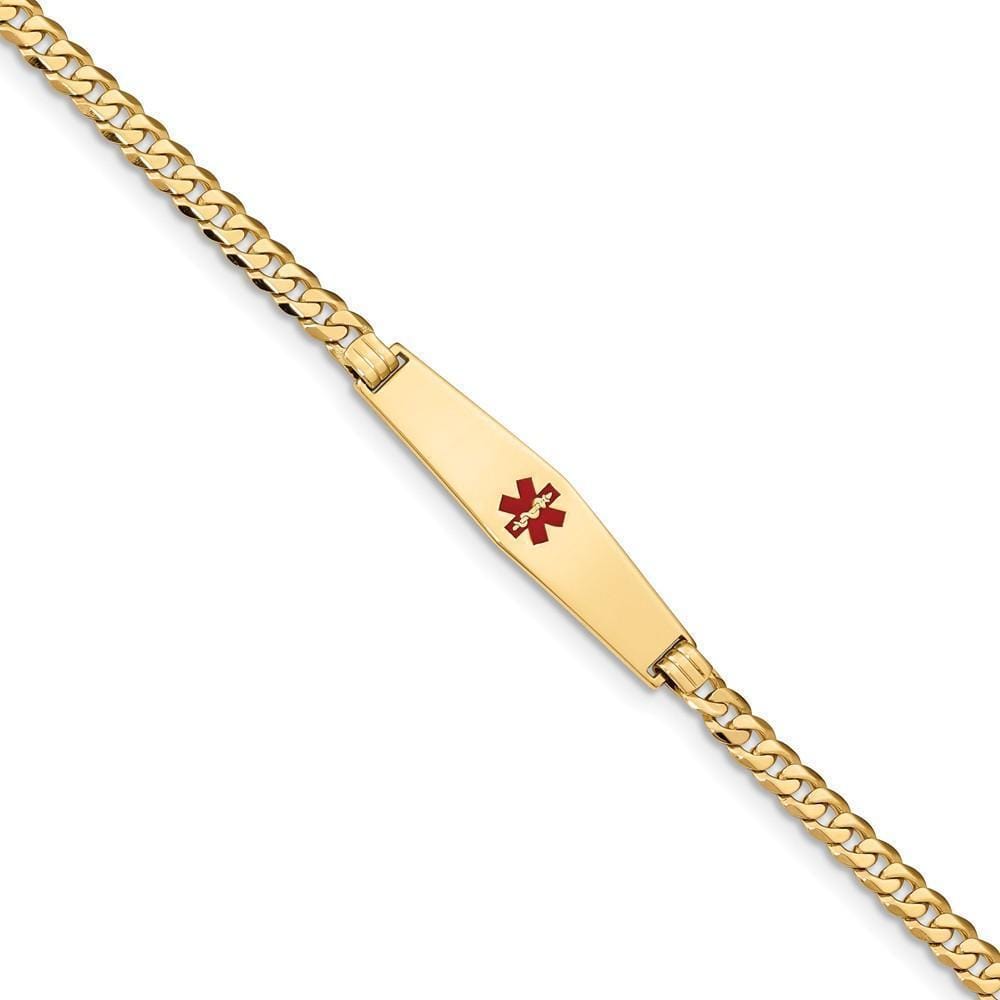 14K Yellow Gold Curb Link Medical ID Bracelet