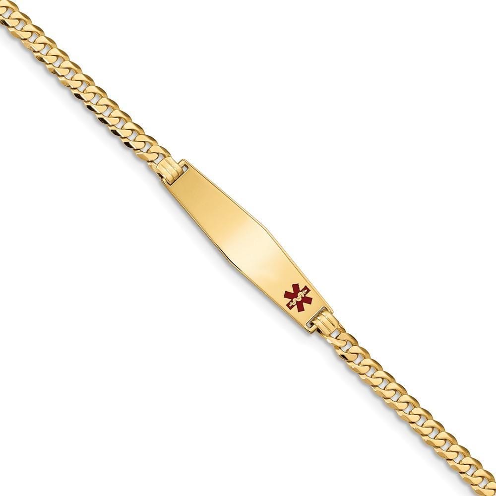 14K Yellow Gold Curb Link Medical ID Bracelet