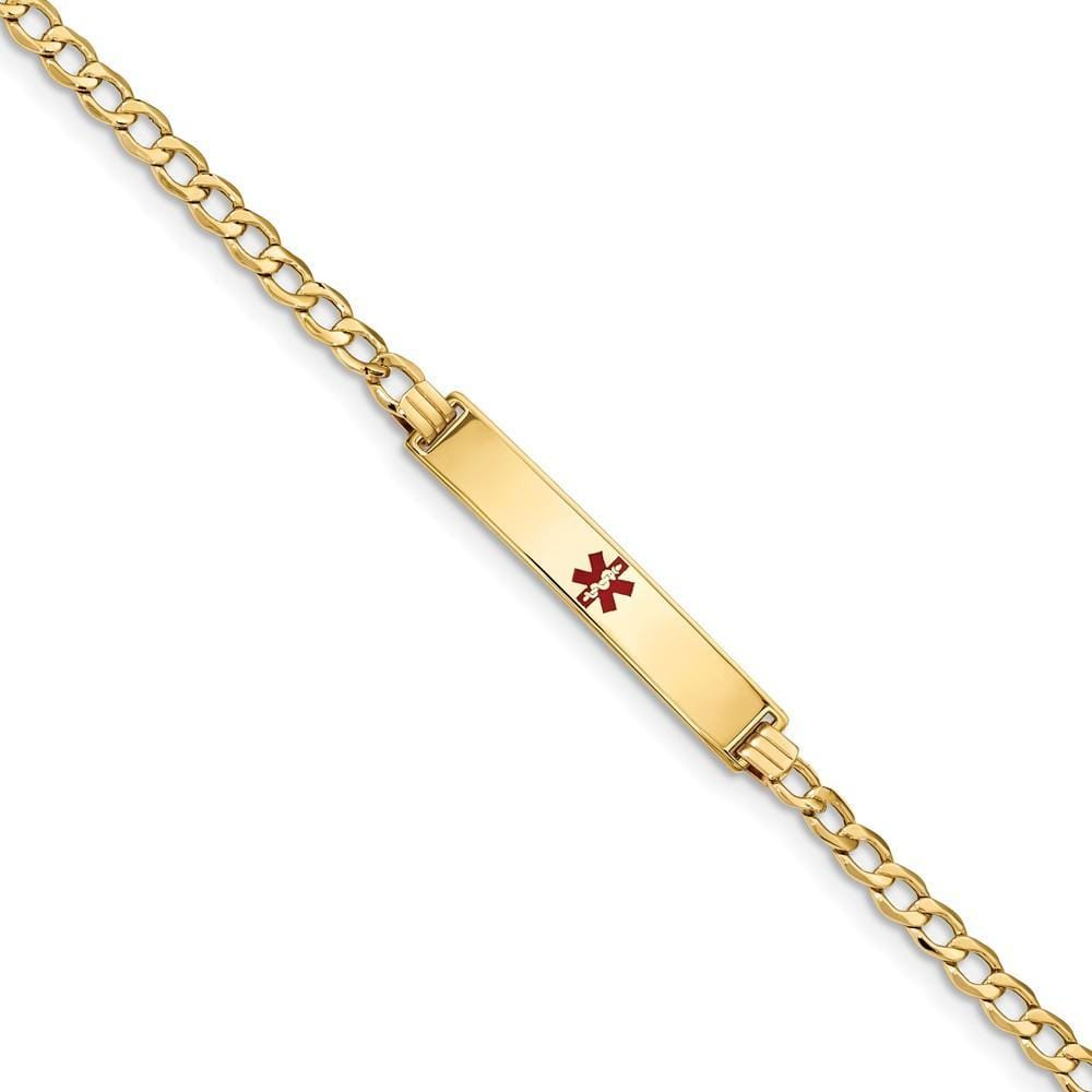 14K Yellow Gold Curb Link Medical ID Bracelet