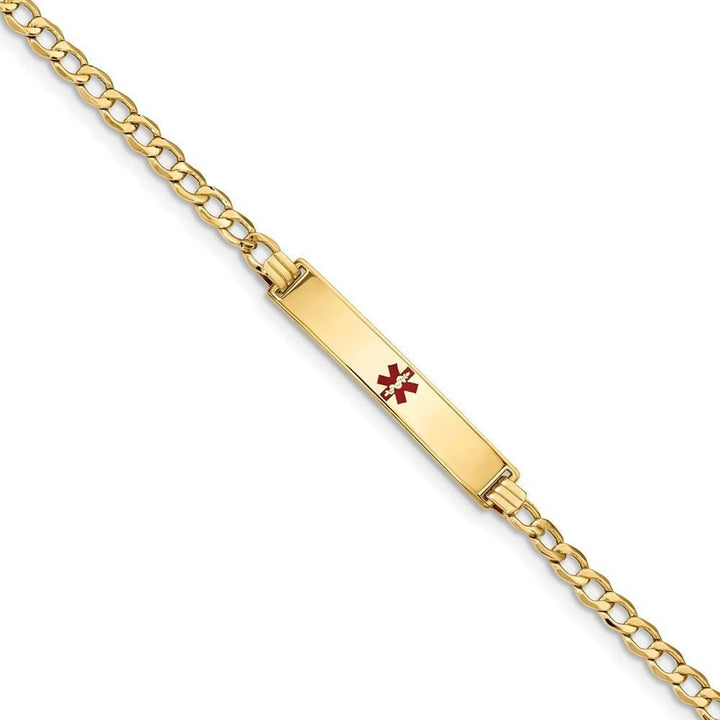 14K Yellow Gold Curb Link Medical ID Bracelet