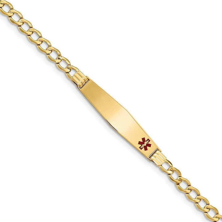 14K Yellow Gold Curb Link Medical ID Bracelet