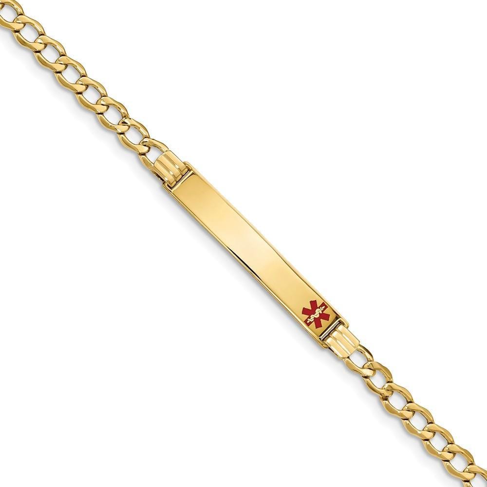 14K Yellow Gold Curb Link Medical ID Bracelet