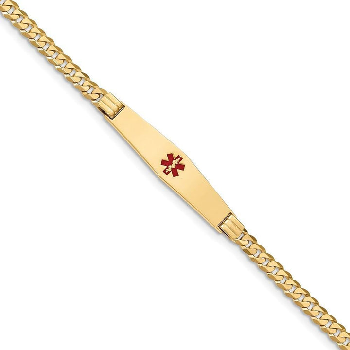 14K Yellow Gold Curb Link Medical ID Bracelet