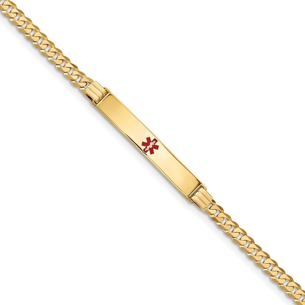 14K Yellow Gold Curb Link Medical ID Bracelet