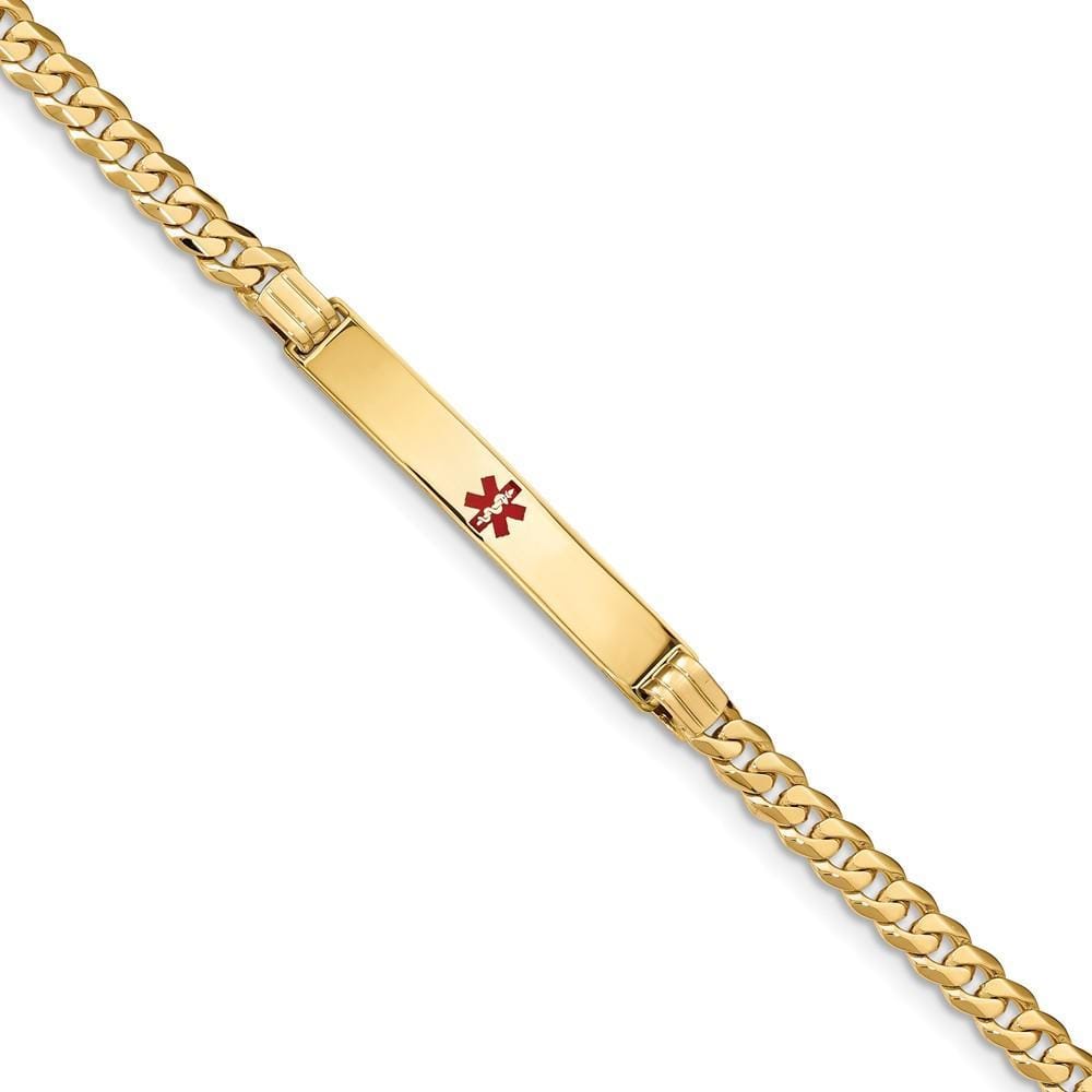 14K Yellow Gold Curb Link Medical ID Bracelet