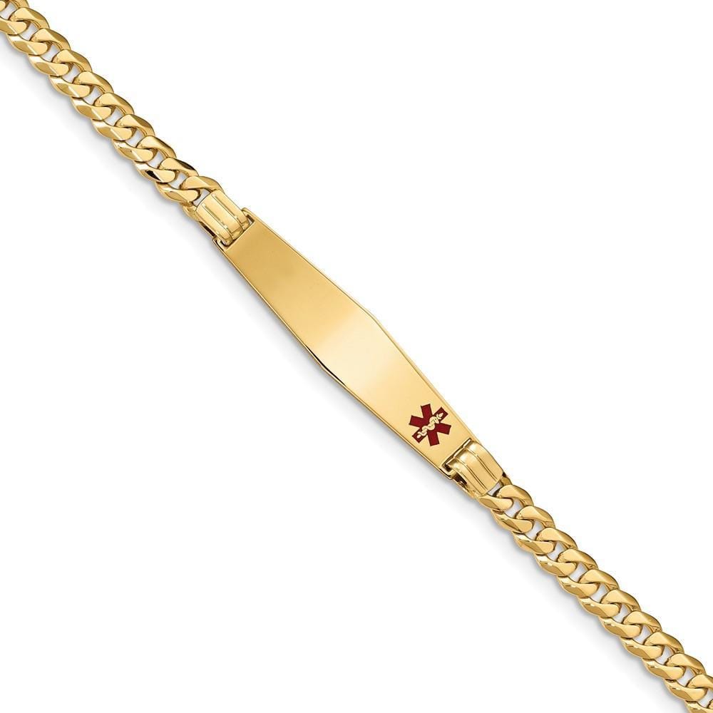 14K Yellow Gold Curb Link Medical ID Bracelet